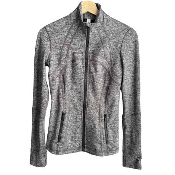 Lululemon Define Jacket Heathered Black Grey Full Zip Stretch Luon Sz 6 Running - Picture 2 of 11